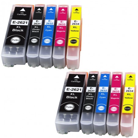 10 Cartouches compatibles EPSON 26XL (série Ours Polaire)
