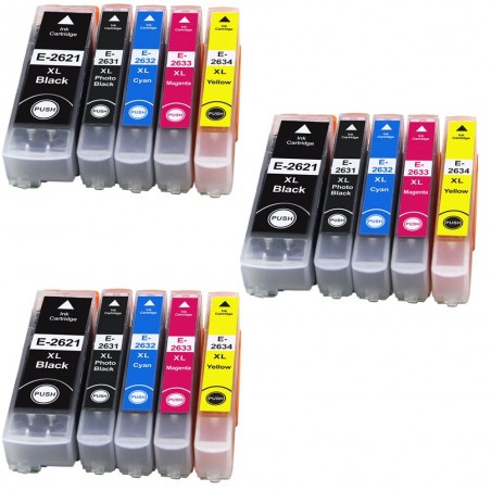 15 Cartouches compatibles EPSON 26XL (série Ours Polaire)