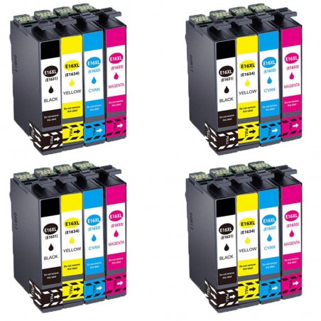 16 Cartouches compatibles EPSON 16XL (Série Stylo Plume)