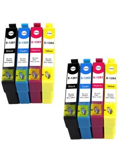 8 Cartouches compatibles EPSON T1285 (Série Renard)