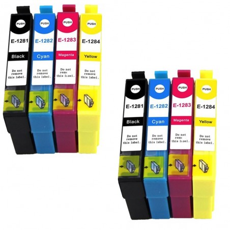 8 Cartouches compatibles EPSON T1285 (Série Renard)