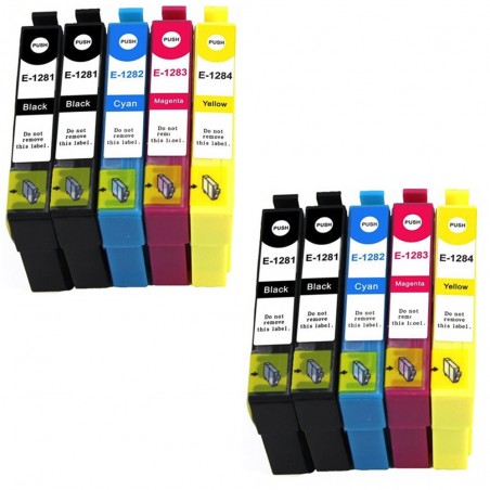 10 Cartouches compatibles EPSON T1285 (Série Renard)