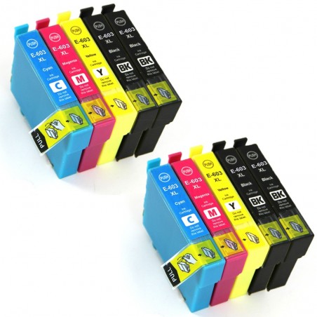 10 Cartouches compatibles Epson 603XL (Série Étoile de mer)