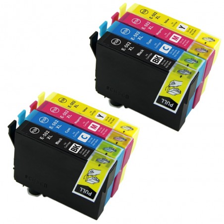 8 Cartouches compatibles avec EPSON 502XL (Série Jumelles)