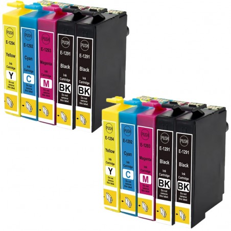 10 Cartouches compatibles avec Epson T1295 (Série Pomme)