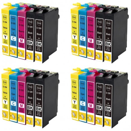 20 Cartouches compatibles avec Epson T1295 (Série Pomme)