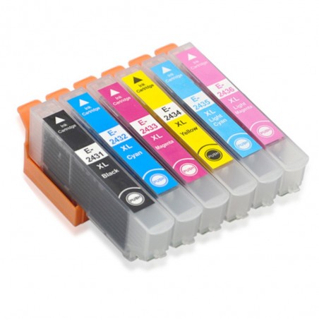 6 Cartouches compatibles avec EPSON 24XL (Série Éléphant)