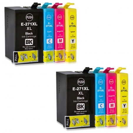 8 Cartouches compatibles avec EPSON 27XL (Série Réveil)