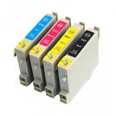 4 Cartouches Compatibles avec EPSON T0615 (Série Ours en Peluche)