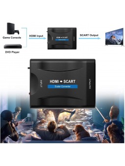 Convertisseur avec cable USB-12V HDMI vers péritel Adaptateur MHL HDMI vers SCART HD soutien NTSC PAL pour SKY HD
