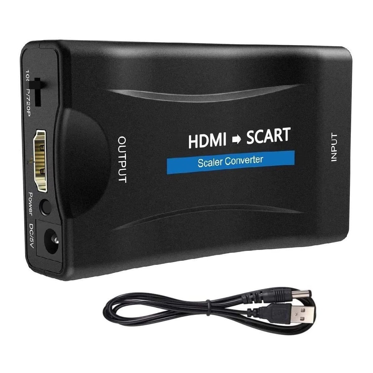 Convertisseur avec cable USB-12V HDMI vers péritel Adaptateur MHL HDMI vers SCART HD soutien NTSC PAL pour SKY HD