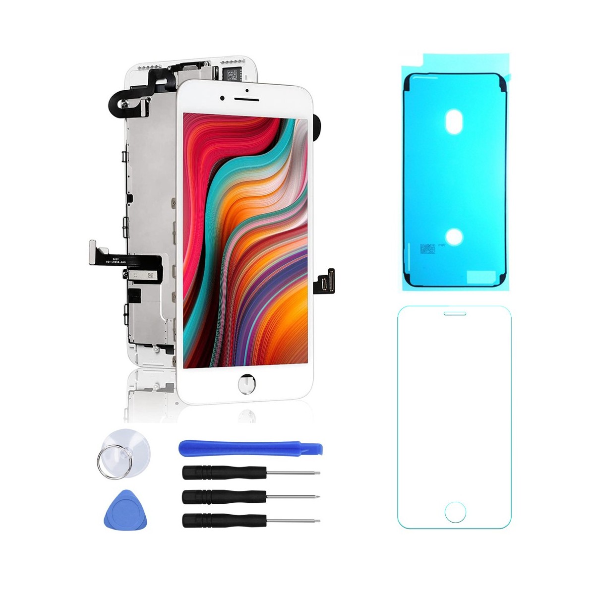 BLOC LCD POUR IPHONE 7 PLUS BLANC TOUT ASSEMBLÉ VITRE TACTILE + ECRAN LCD REMPLACEMENT + OUTILS + VERRE TREMPE + JOINT