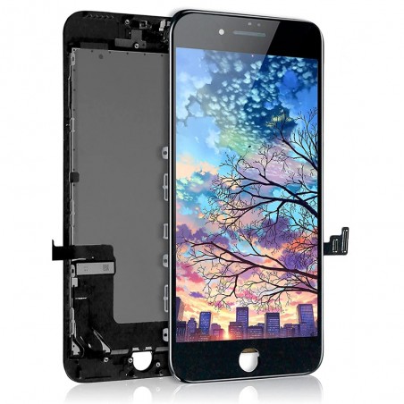 ECRAN LCD POUR IPHONE 7 PLUS NOIR + VITRE TACTILE SUR CHASSIS SANS OUTILS