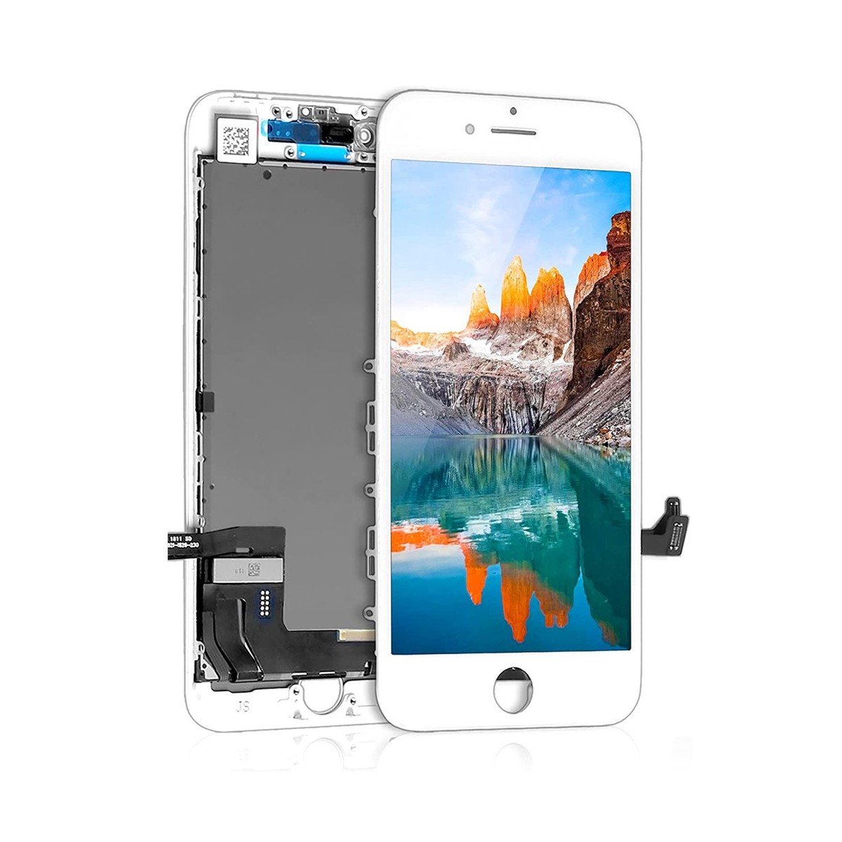 ECRAN LCD POUR IPHONE SE 2020 BLANC + VITRE TACTILE SUR CHASSIS SANS OUTILS