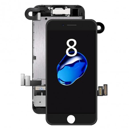 BLOC LCD POUR IPHONE 8 NOIR ASSEMBLÉ VITRE TACTILE + ECRAN LCD SANS OUTILS