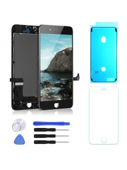 ECRAN LCD POUR IPHONE 8 PLUS NOIR + VITRE TACTILE SUR CHASSIS + OUTILS + JOINT + VERRE