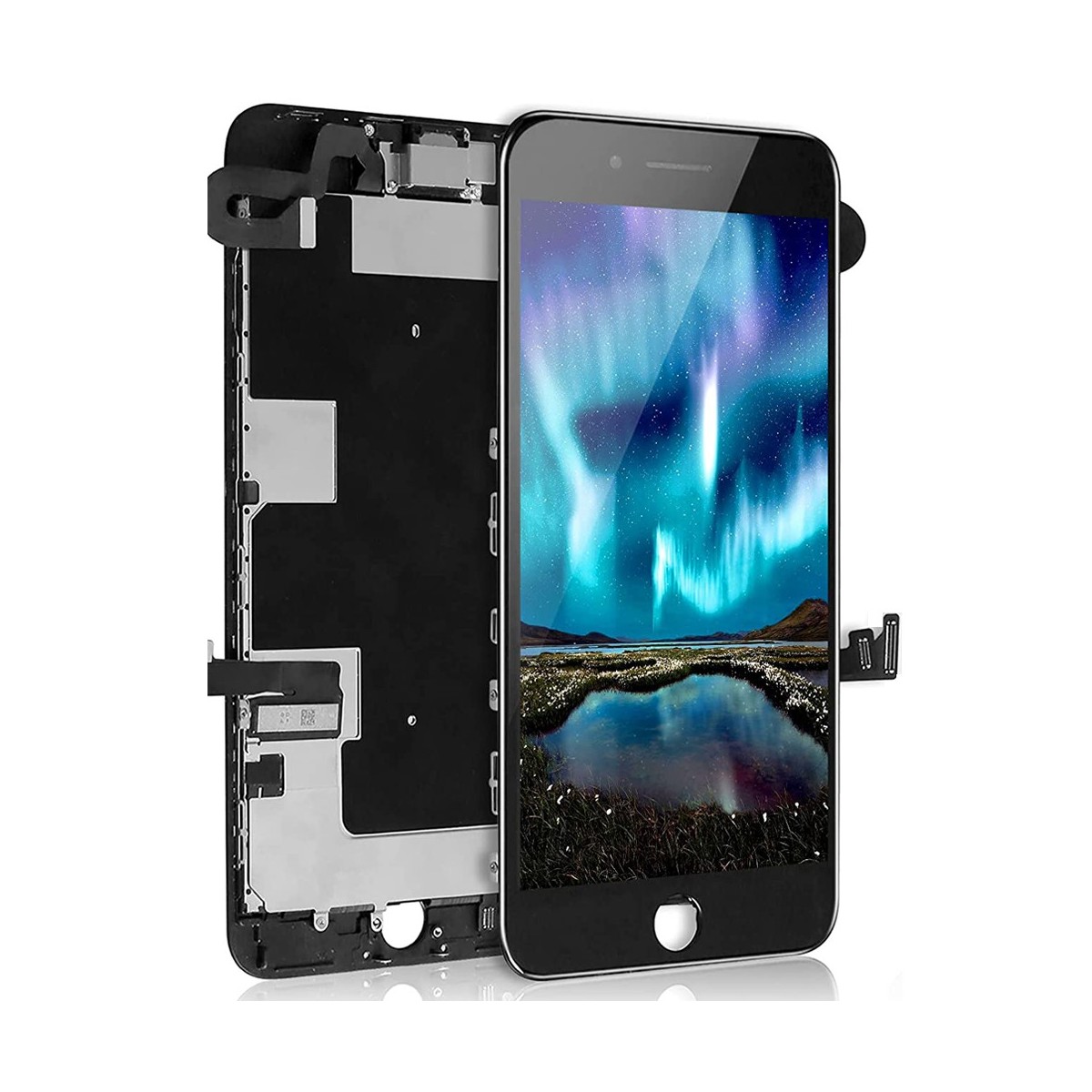 BLOC LCD POUR IPHONE 8 PLUS NOIR ASSEMBLÉ VITRE TACTILE + ECRAN LCD SANS OUTILS