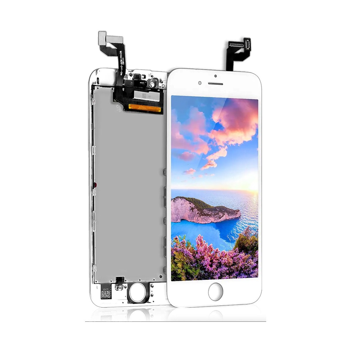 ECRAN LCD POUR IPHONE 6S BLANC RETINA + VITRE TACTILE SANS OUTILS