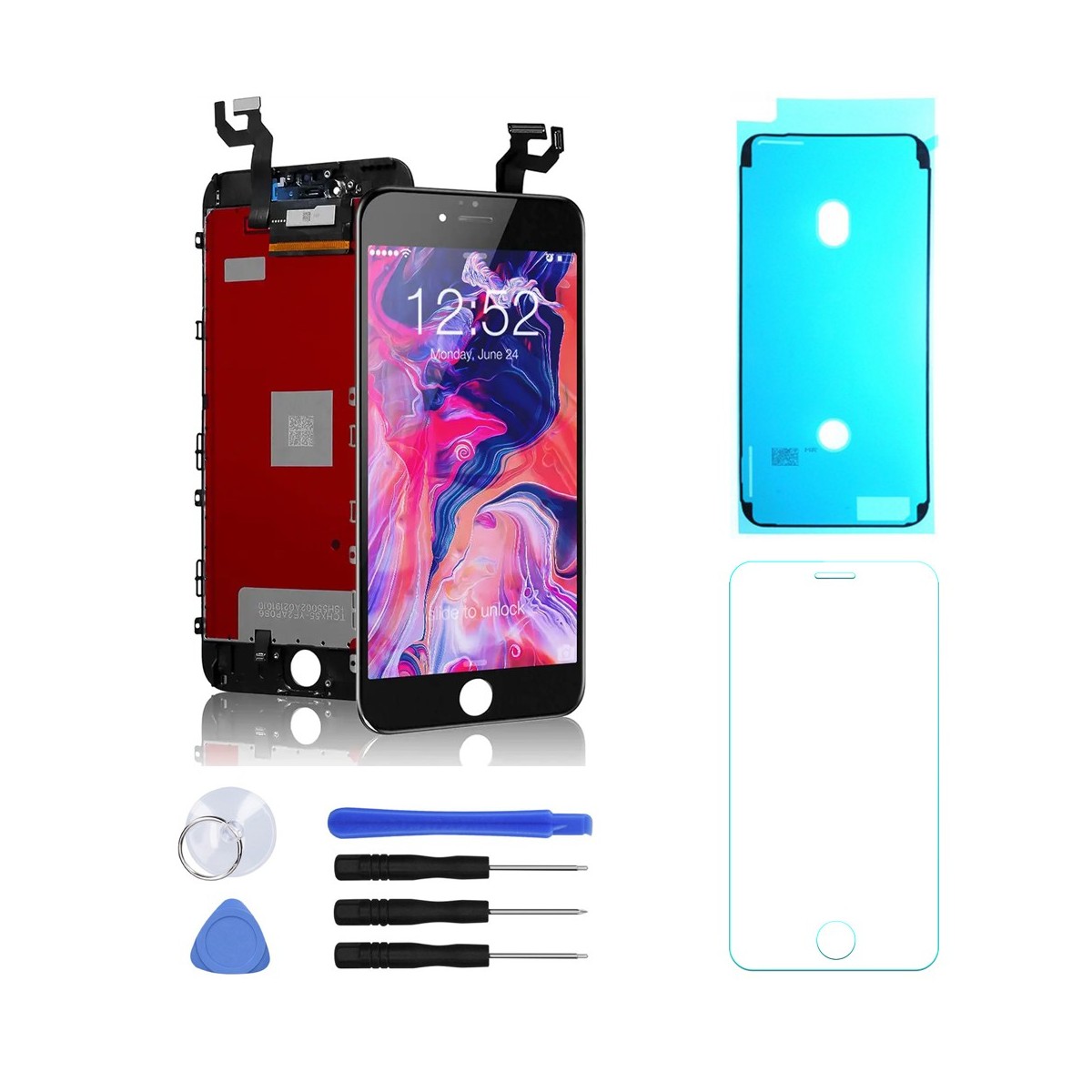 ECRAN LCD POUR IPHONE 6S PLUS NOIR RETINA + VITRE TACTILE COMPLET SUR CHASSIS + OUTILS + JOINT + VERRE ECRAN LCD POUR IPHONE 6S PLUS NOIR RETINA + VITRE TACTILE COMPLET SUR CHASSIS + OUTILS + JOINT + VERRE
