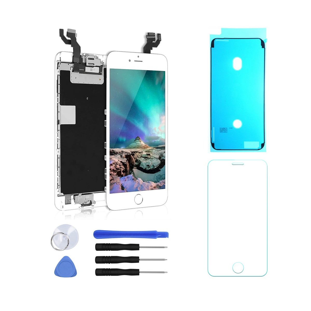 BLOC LCD POUR IPHONE 6S PLUS BLANC TOUT ASSEMBLÉ VITRE TACTILE + ECRAN LCD + VERRE + JOINT