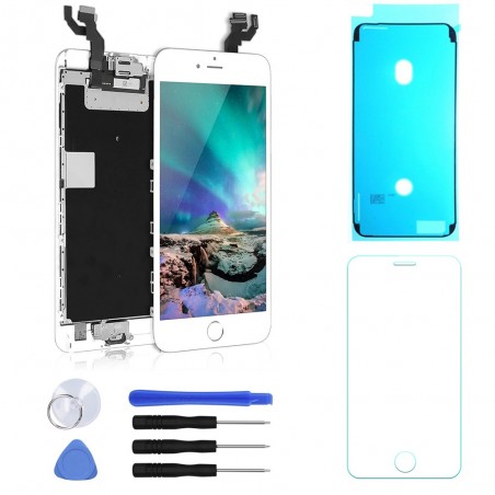 BLOC LCD POUR IPHONE 6S PLUS BLANC TOUT ASSEMBLÉ VITRE TACTILE + ECRAN LCD + VERRE + JOINT