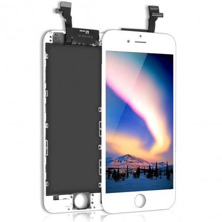 ECRAN LCD POUR IPHONE 6 BLANC RETINA + VITRE TACTILE SANS OUTILS