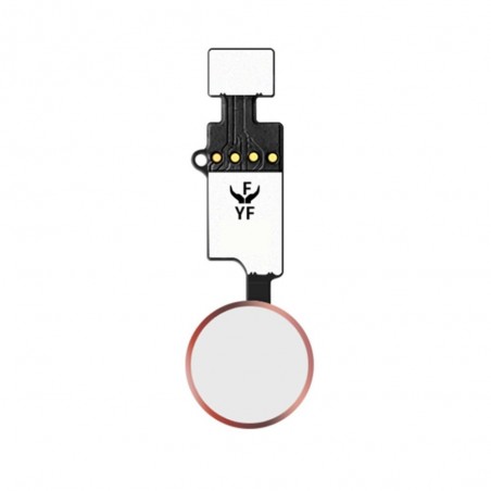 Bouton Home Fonctionnel avec Nappe Flex Compatible avec iPhone 7 Blanc-Rose