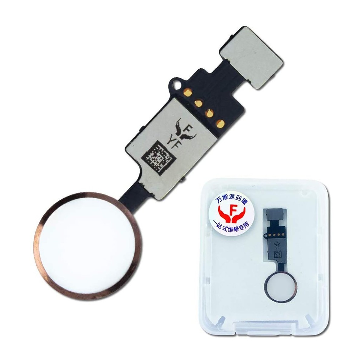 Bouton home fonctionnel (non factice) blanc-or compatible iPhone 8 Plus Bouton home fonctionnel (non factice) blanc-or compatible iPhone 8 Plus