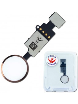 Bouton home fonctionnel (non factice) blanc-or compatible iPhone 7 Plus