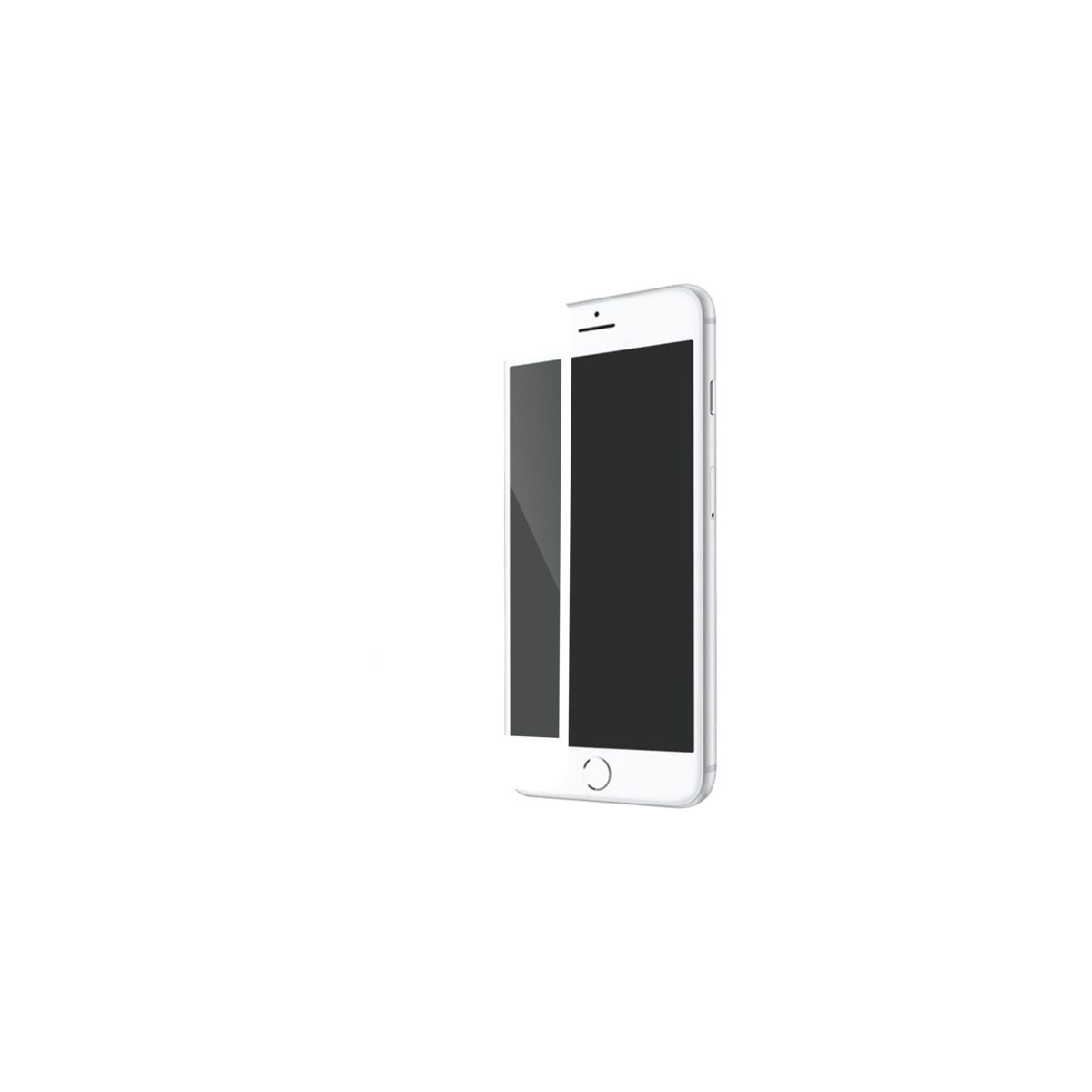 Verre Trempé intégral Blanc Pour iPhone 7+ et 8+ Recouvre à 100% la face avant