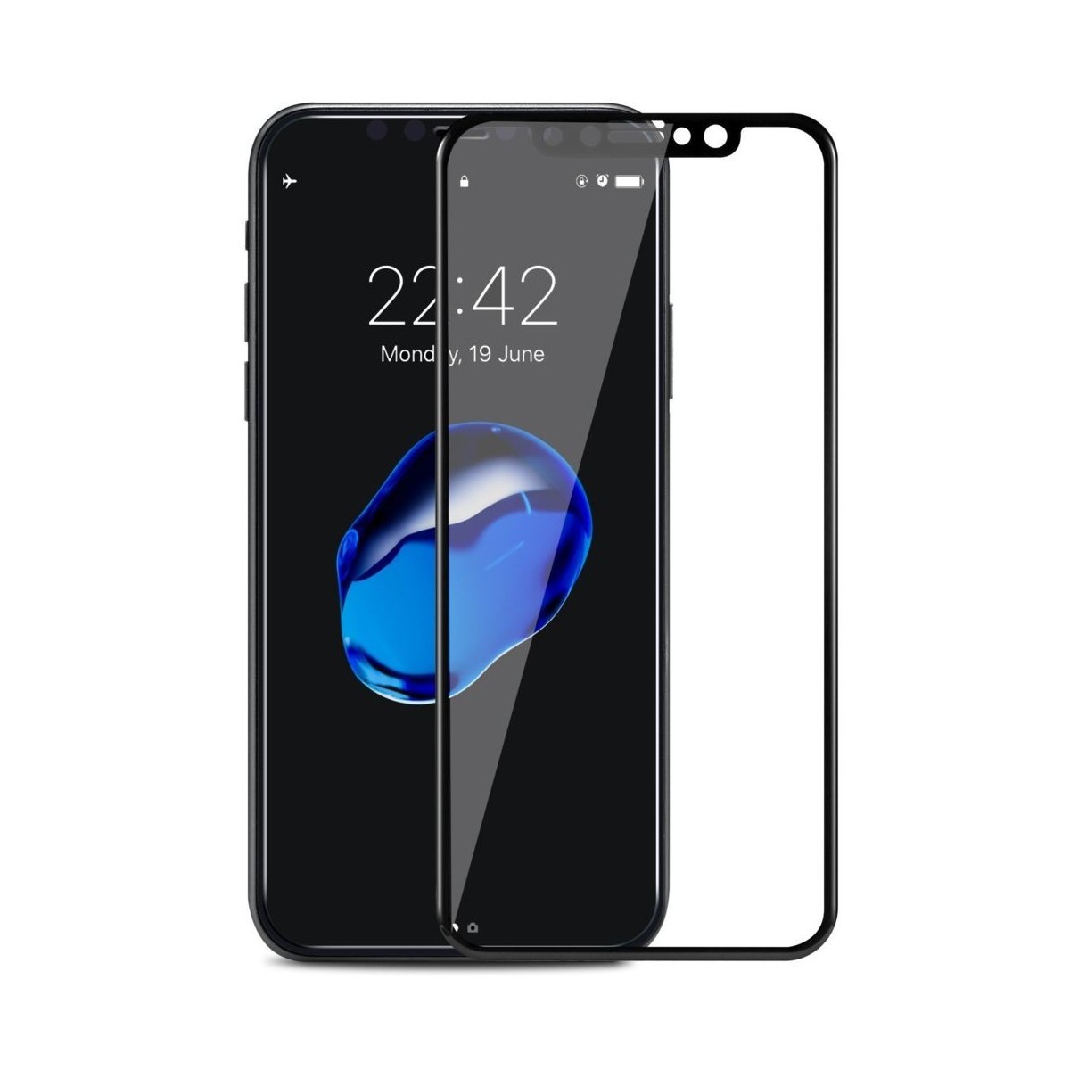 Verre Trempé Intégral 5D Pour iPhone X, Recouvre 100% de la Face Avant