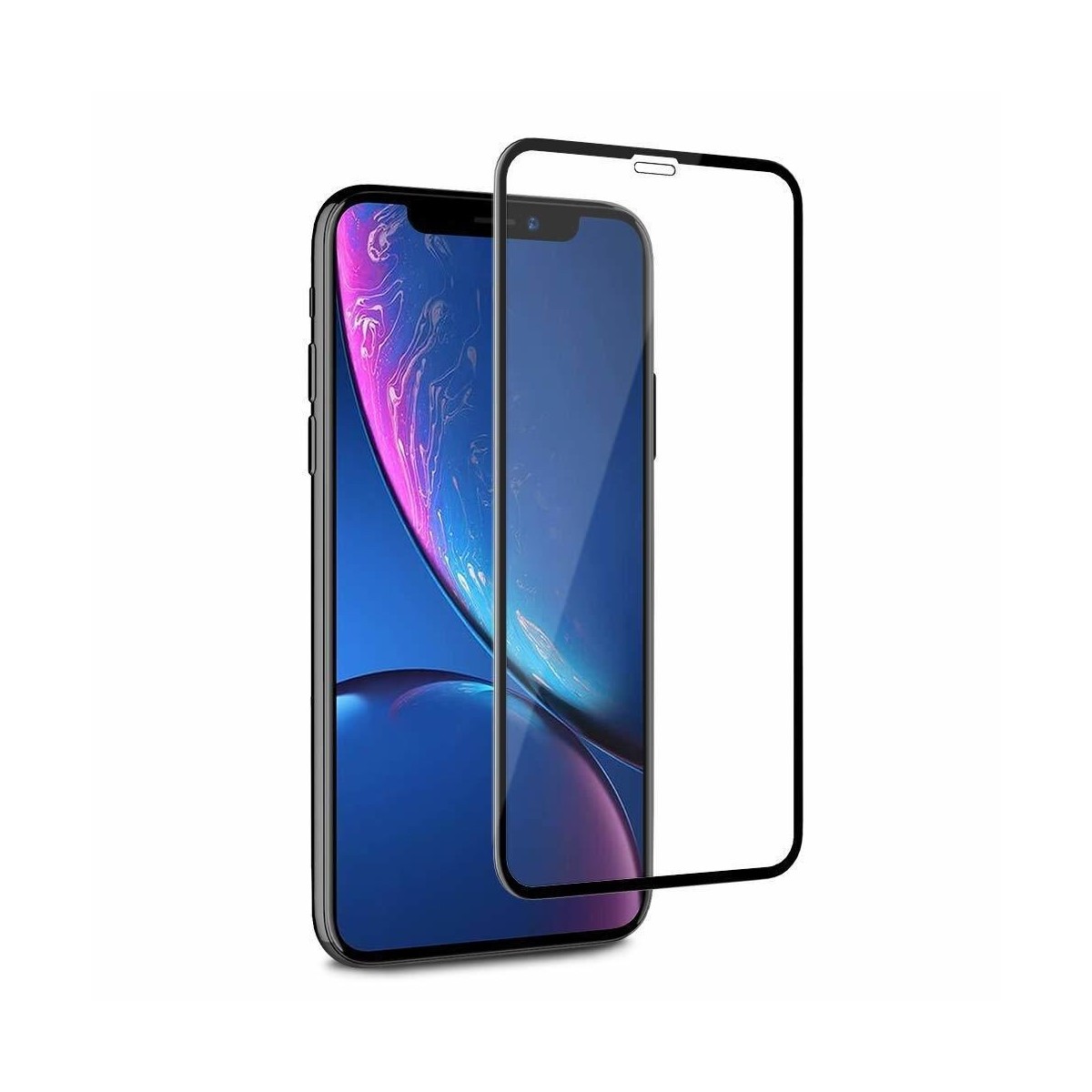 Verre Trempé Intégral 5D Pour iPhone XR, Recouvre 100% de la Face Avant