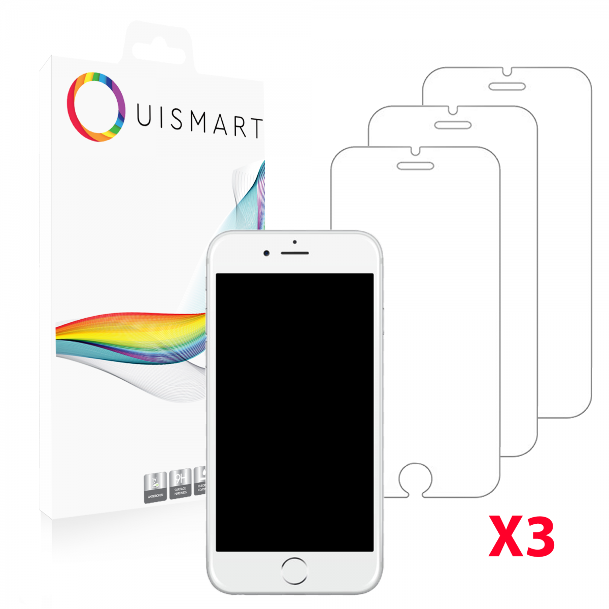 Lot de 3 Verres Trempés Pour iPhone 6 Plus / 6S Plus Avec Blister Lot de 3 Verres Trempés Pour iPhone 6 Plus / 6S Plus Avec Blister
