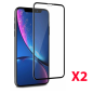2 Verre trempé pour iPhone Xr 5D Noir 2 Verre trempé pour iPhone Xr 5D Noir
