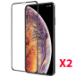 2 Verre trempé pour iPhone Xs Max 5D Noir 2 Verre trempé pour iPhone Xs Max 5D Noir
