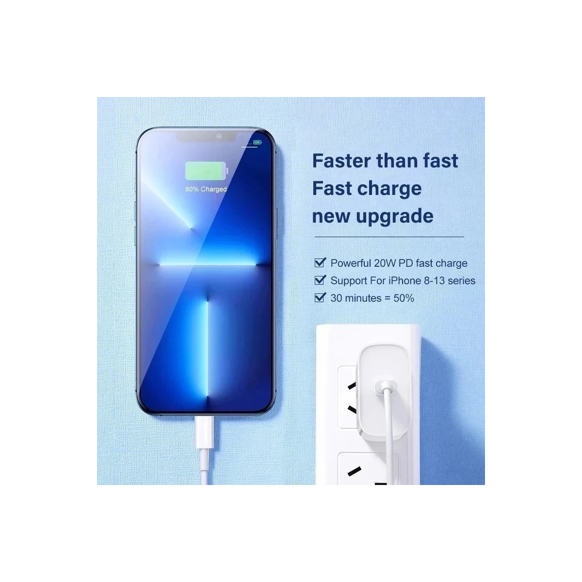 Câble de Données Chargeur USB Type-C PD compatible iPhone Blanc