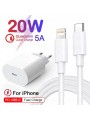 Pack Chargeur 20W Type-C avec câble pour iPhone Quick Charge PD