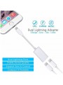 Adaptateur et Splitter double casque audio & Chargeur iPhone Blanc