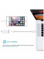 Adaptateur et Splitter double casque audio & Chargeur iPhone Blanc