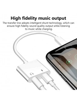 Adaptateur casque audio & Chargeur pour iPhone Blanc