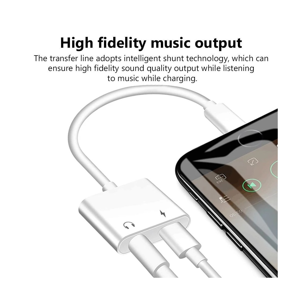 Adaptateur casque audio & Chargeur pour iPhone Blanc