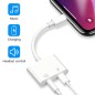 Adaptateur casque audio & Chargeur pour iPhone Blanc Adaptateur casque audio & Chargeur pour iPhone Blanc