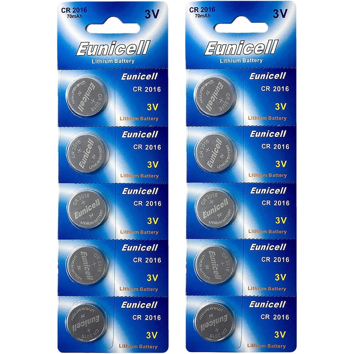Lot de 10 Piles EUNICELL CR2016 Lot de 10 Piles EUNICELL CR2016