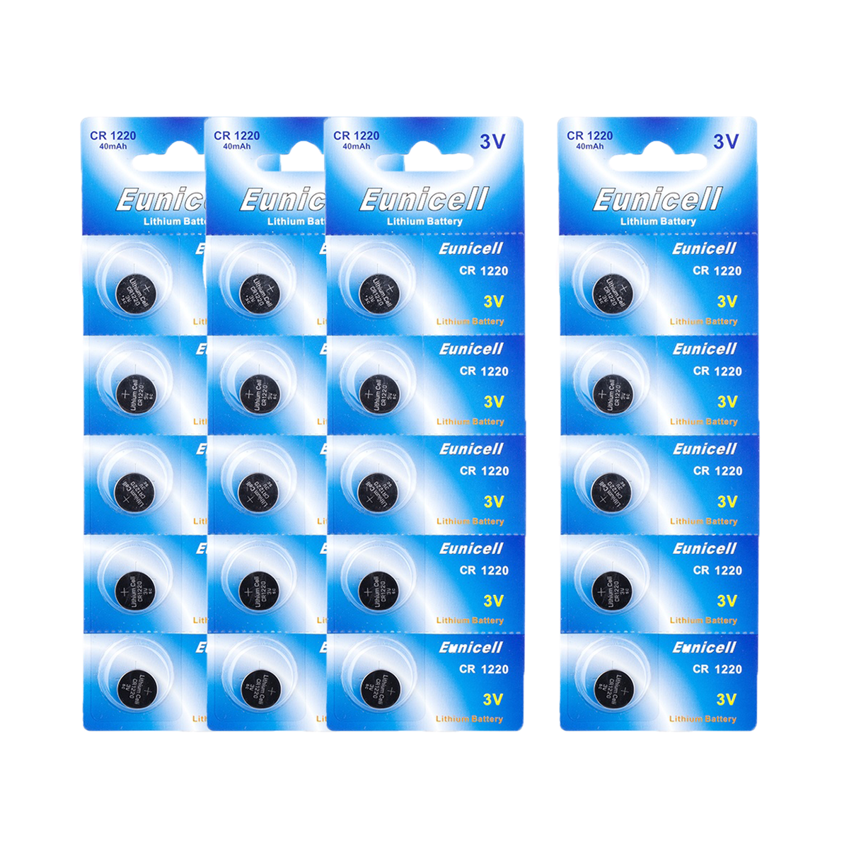 Lot de 20 Piles EUNICELL Lithium CR1220 BR1220 DL1220 ECR1220 PA 5012LC Lot de 20 Piles EUNICELL Lithium CR1220 BR1220 DL1220 ECR1220 PA 5012LC