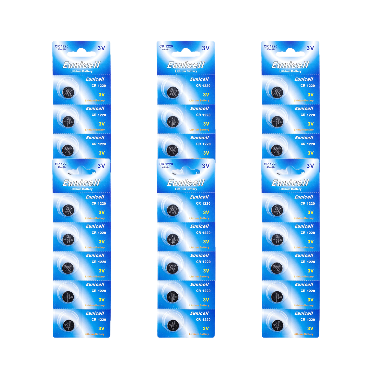 Lot de 30 Piles EUNICELL Lithium CR1220 BR1220 DL1220 ECR1220 PA 5012LC Lot de 30 Piles EUNICELL Lithium CR1220 BR1220 DL1220 ECR1220 PA 5012LC