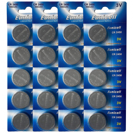 Lot de 20 Piles EUNICELL CR2450 CR 2450 DL2450 ECR2450 BR2450 5029LC