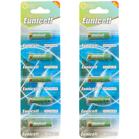 Lot de 10 Piles EUNICELL A27 27A 12V Alcaline