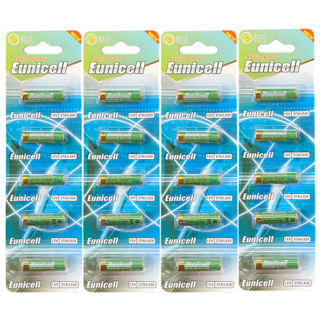 Lot de 20 Piles EUNICELL Alcaline 12V A27 27A