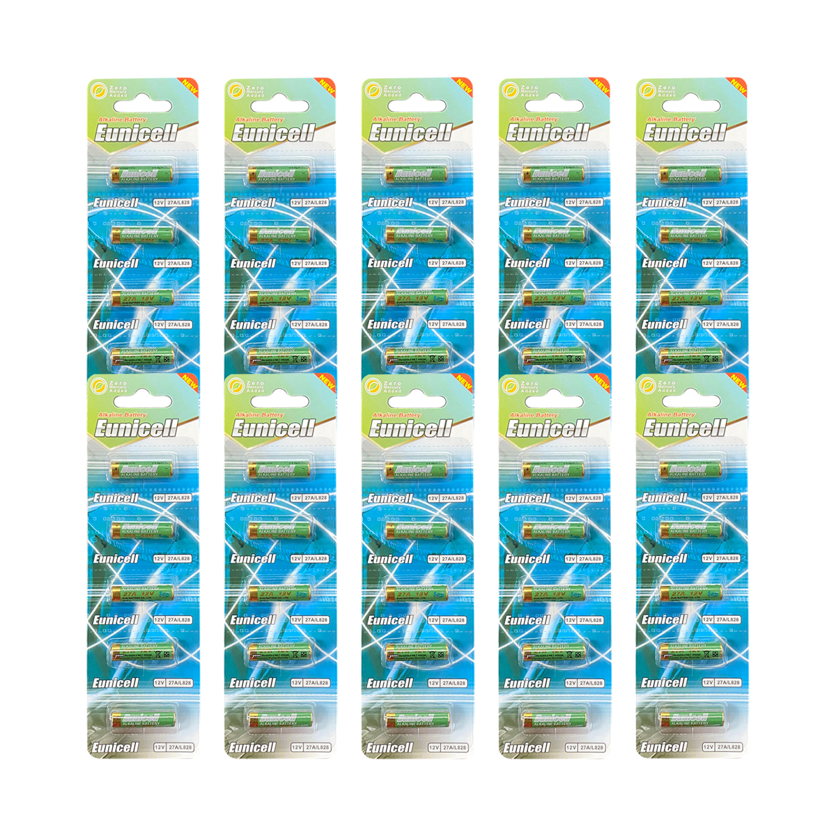 Lot de 50 Piles EUNICELL Alcaline 12V A27 27A Lot de 50 Piles EUNICELL Alcaline 12V A27 27A