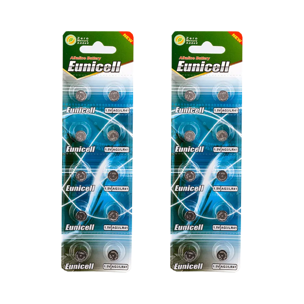 Lot de 20 Piles EUNICELL AG3 / 392 / LR41 / SR41SW Lot de 20 Piles EUNICELL AG3 / 392 / LR41 / SR41SW